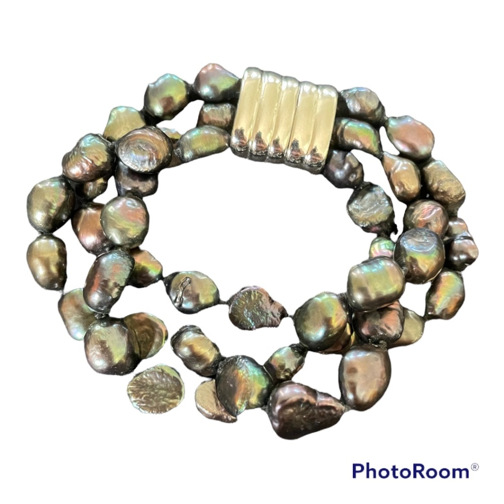 Fresh water black pearl bracelet